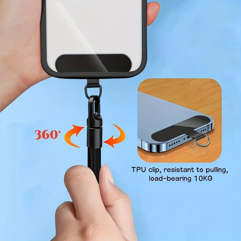 Adjustable Phone Lanyard Strap – Clip Holder for All Cases (Neck/Wrist Use)
