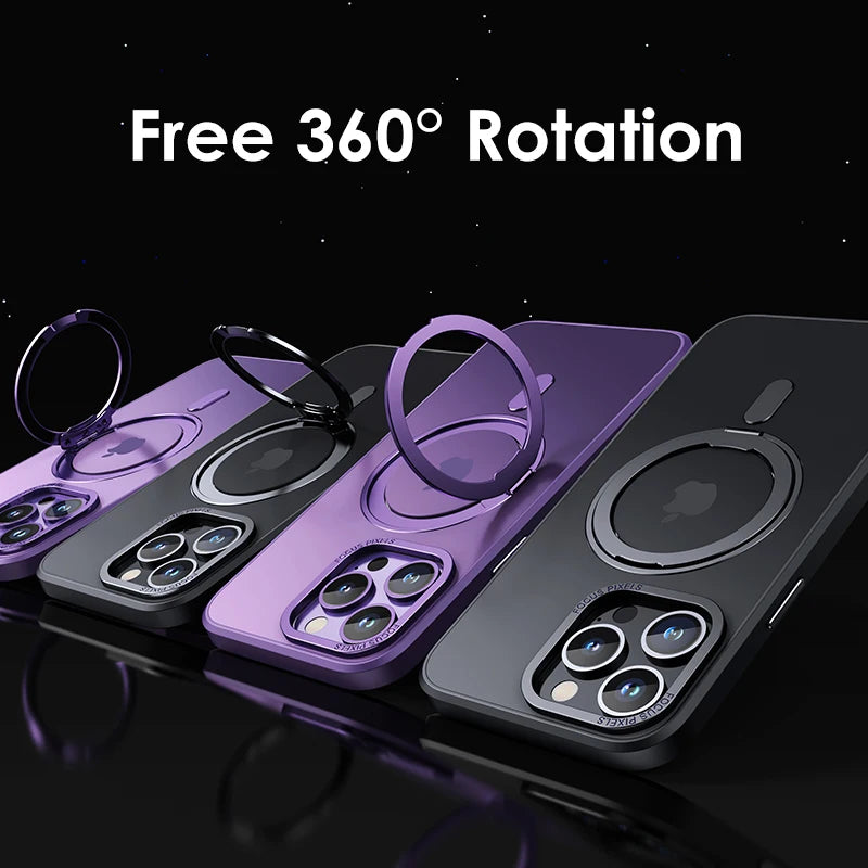 Luxury Magnetic Stand Case with Ring Holder for iPhone 11β13 Pro Max