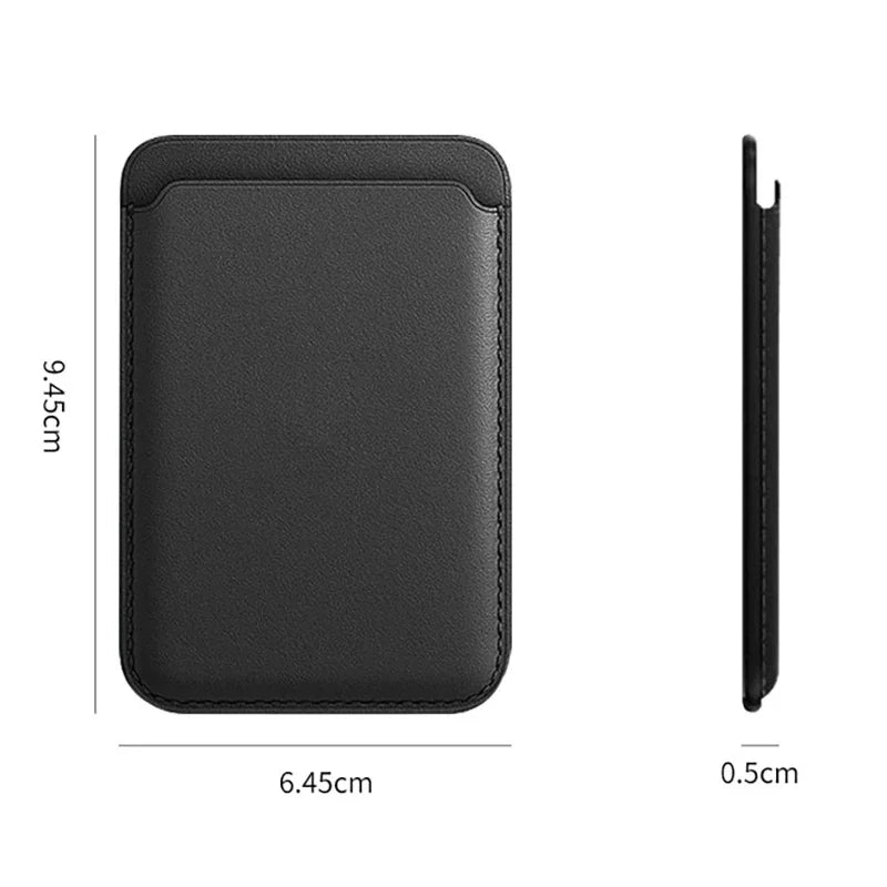 Leather MagSafe Case with Magnetic Card Holder for iPhone 12-16 Pro Max