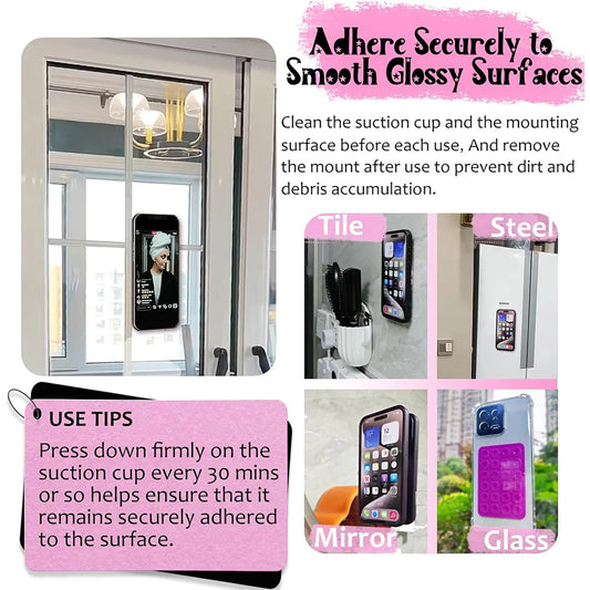 Candy Color Silicone Suction Phone Holder for Selfies & Videos