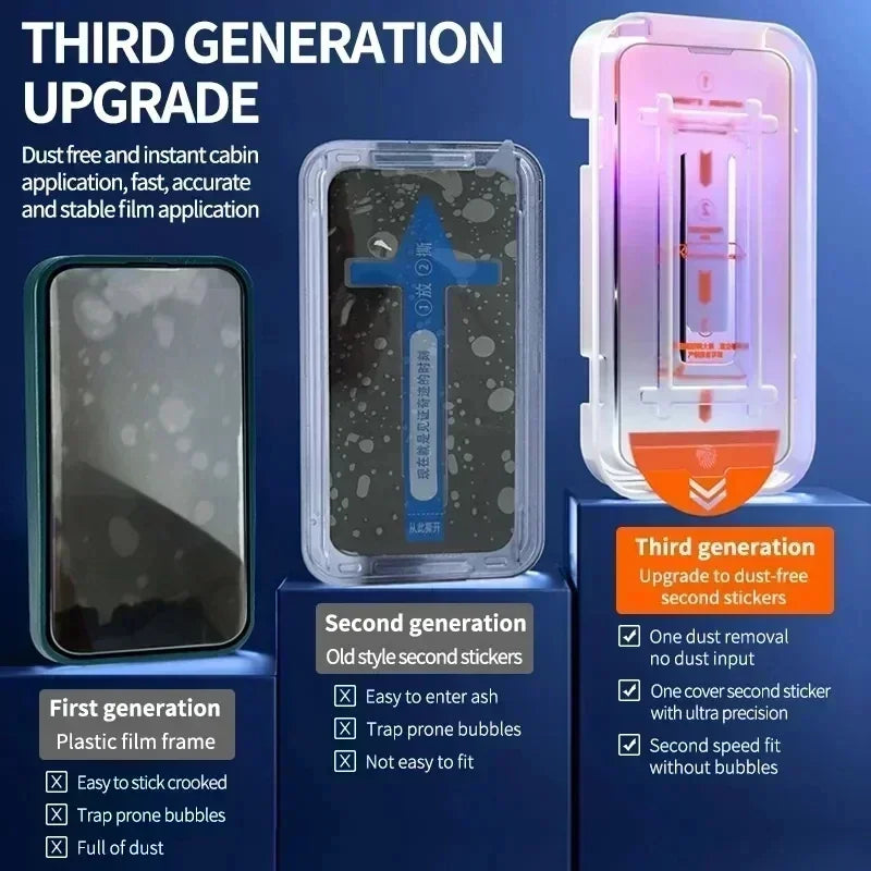 3-Pack Matte Screen Protectors for iPhone 11–16 Pro Max – Dust-Free Install