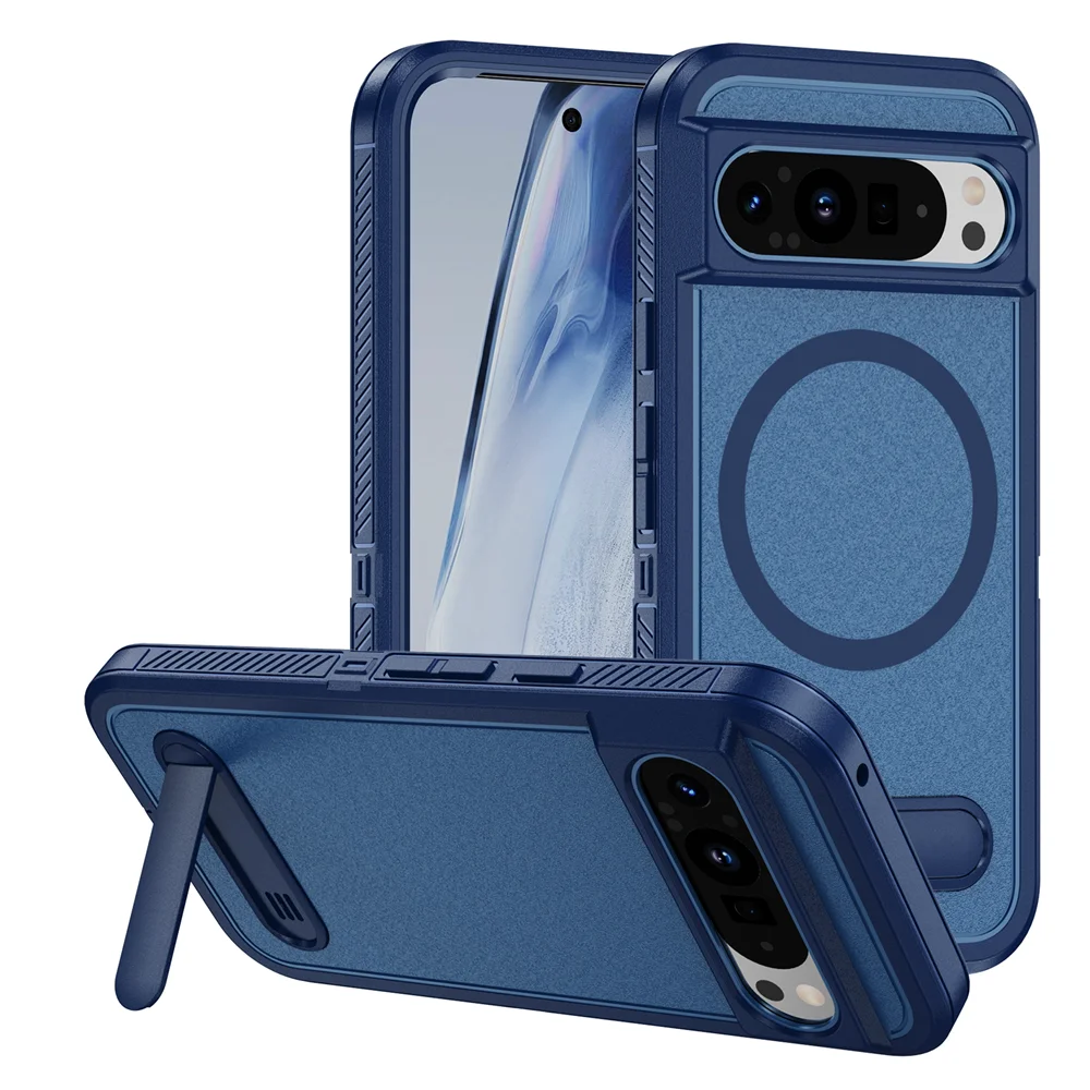 Magnetic Armor Stand Case for Google Pixel 9/8 Pro XL 8A Shockproof Cover