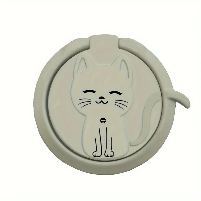 Cute Cartoon Cat Metal Ring Holder Stand for iPhone, Samsung & More
