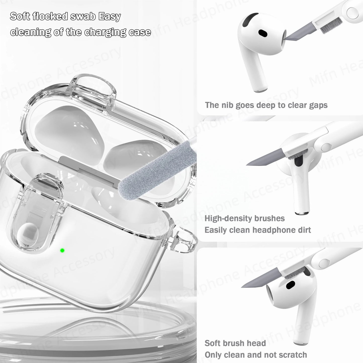 Electroplated Transparent Case for AirPods 4 – Shockproof Protective Cover