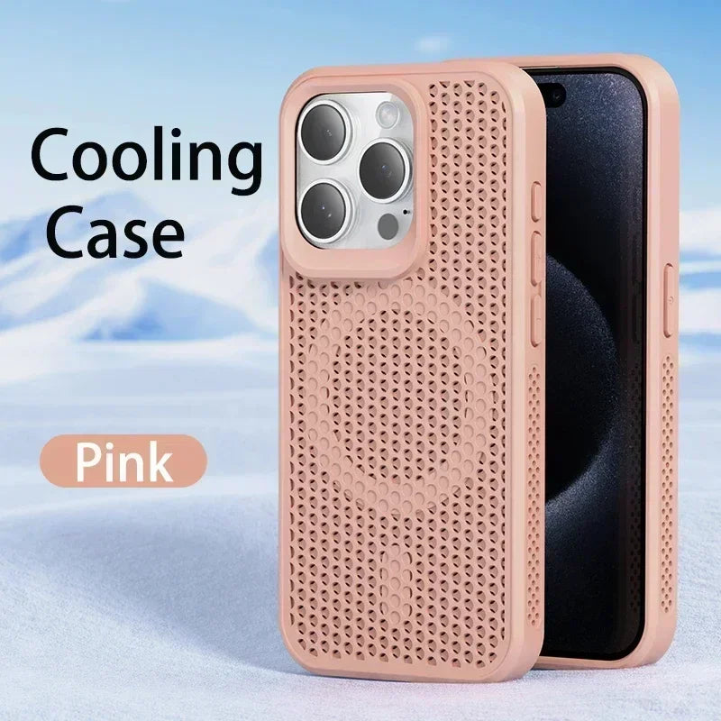 Cooling Magnetic Case for iPhone 16/15 Pro Max Plus – MagSafe Compatible