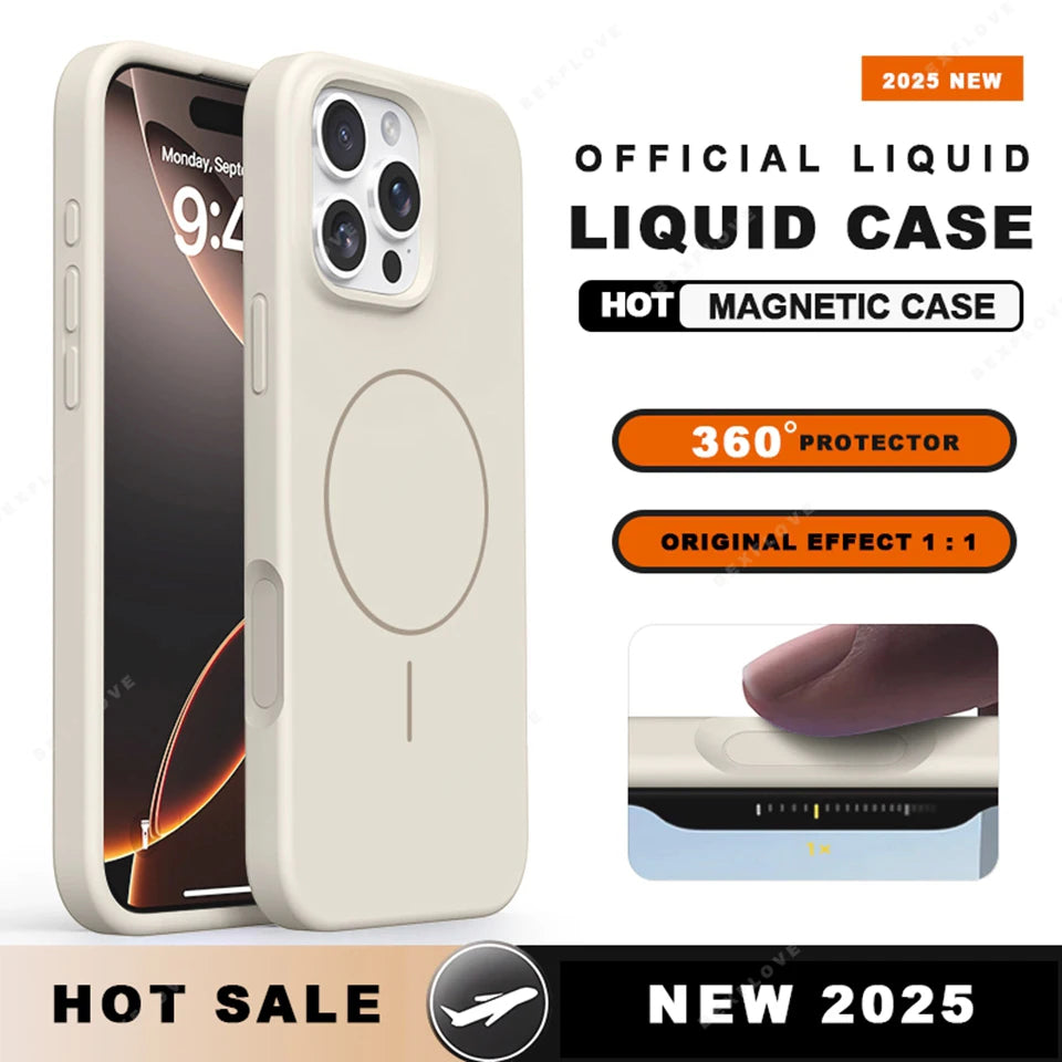 MagSafe Liquid Silicone Case with Lanyard for iPhone 16–15 Series