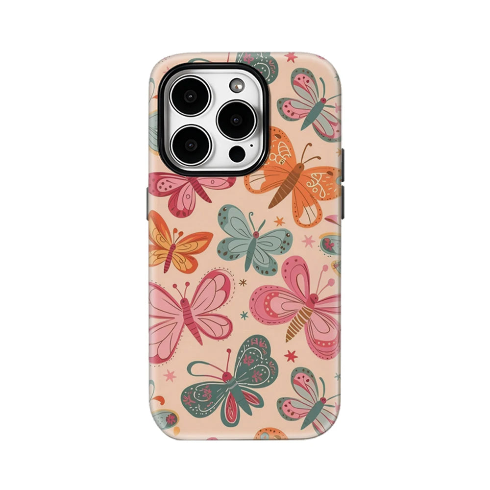 Butterfly Delight Case for iPhone 17 16 15 14 13 12 Pro Max Plus Double-Layer