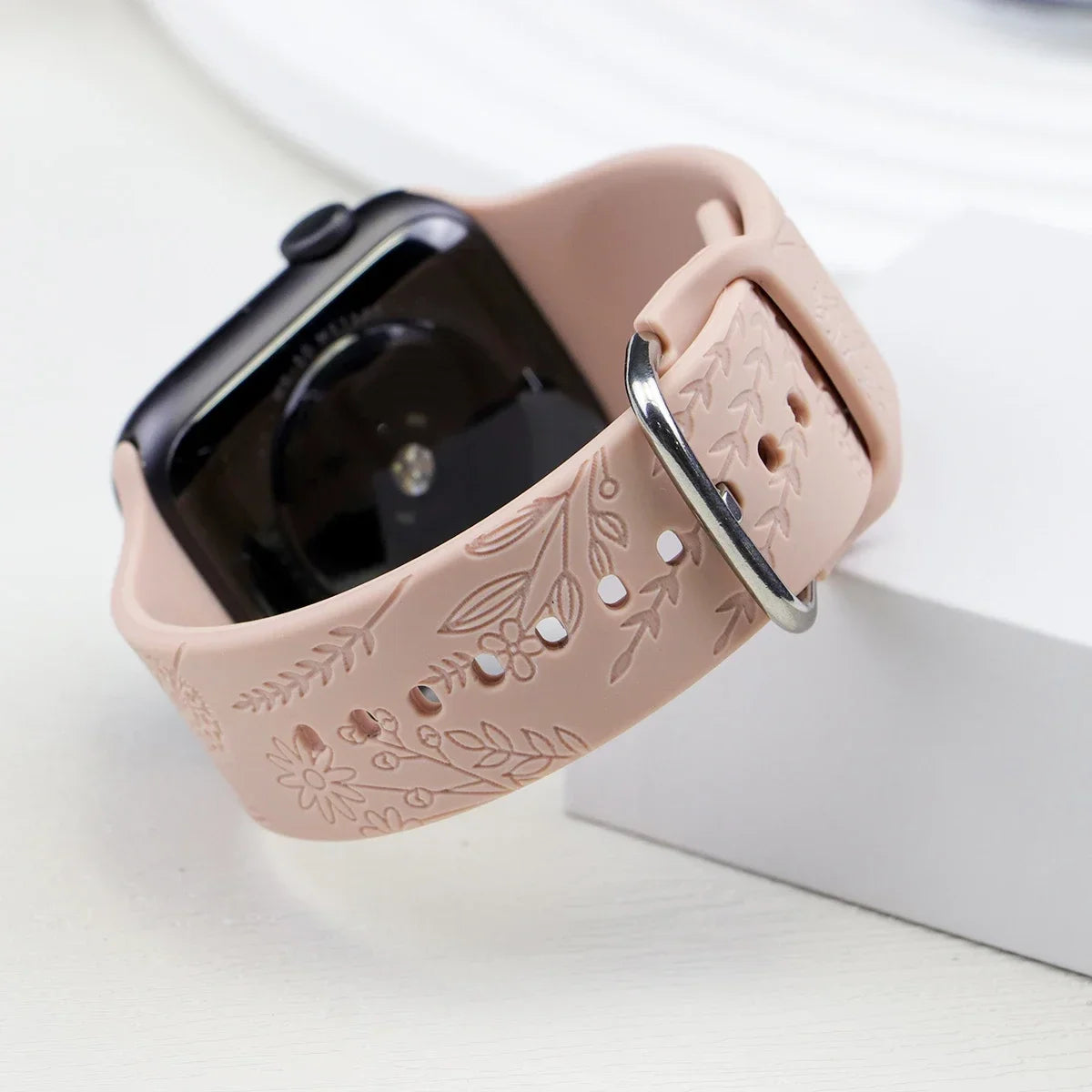 Engraved Silicone Solo Loop Band for Apple Watch Ultra, Series 9–1