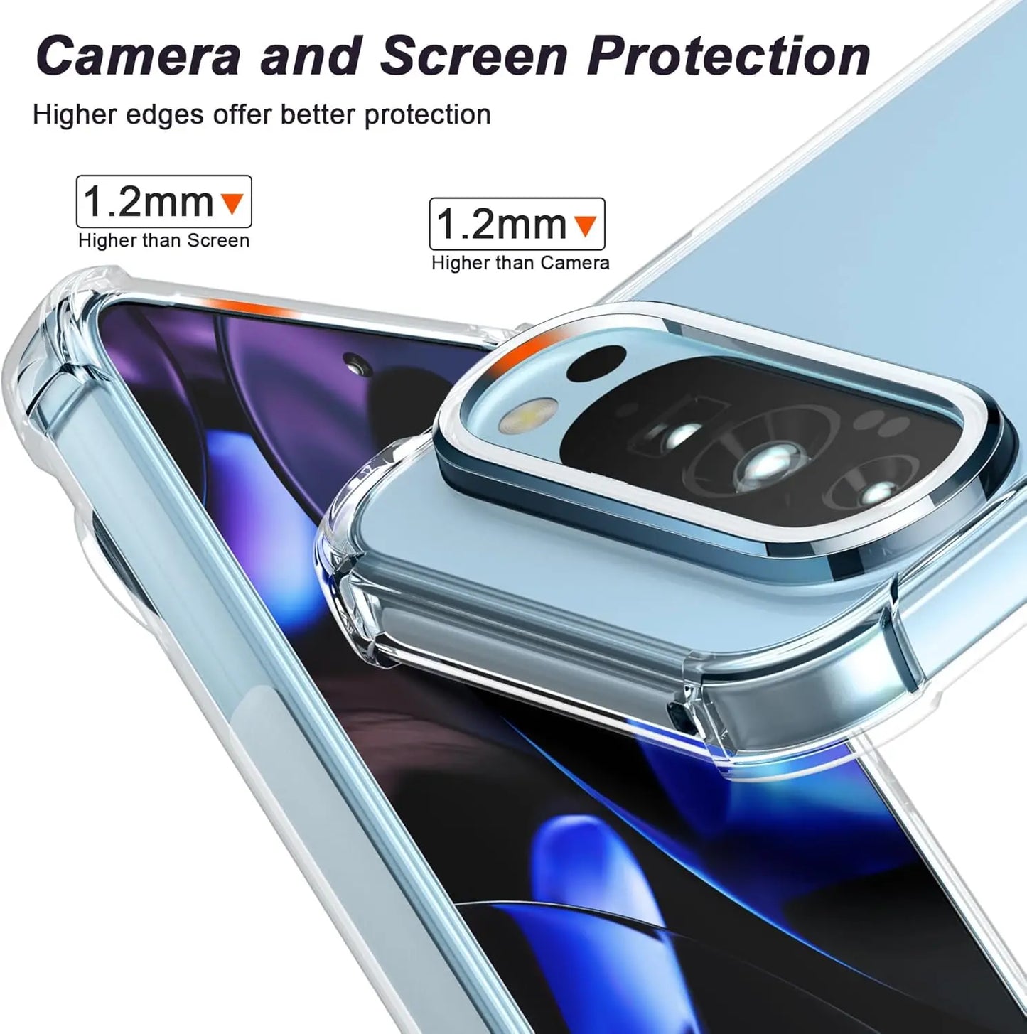 Shockproof Clear TPU Airbag Case for Google Pixel 9 Pro XL / 8A / 8