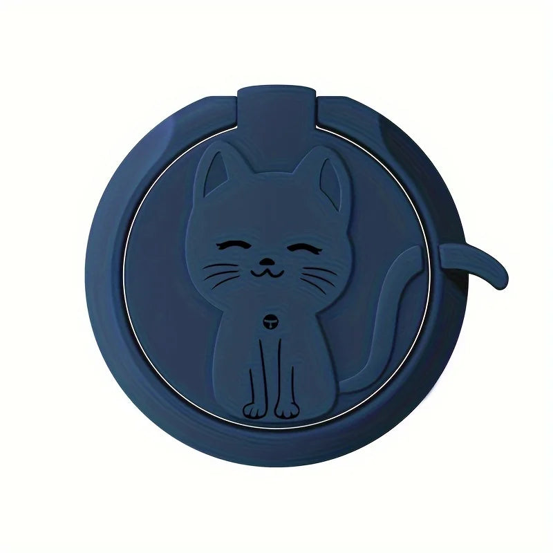 Cute Cartoon Cat Metal Ring Holder Stand for iPhone, Samsung & More