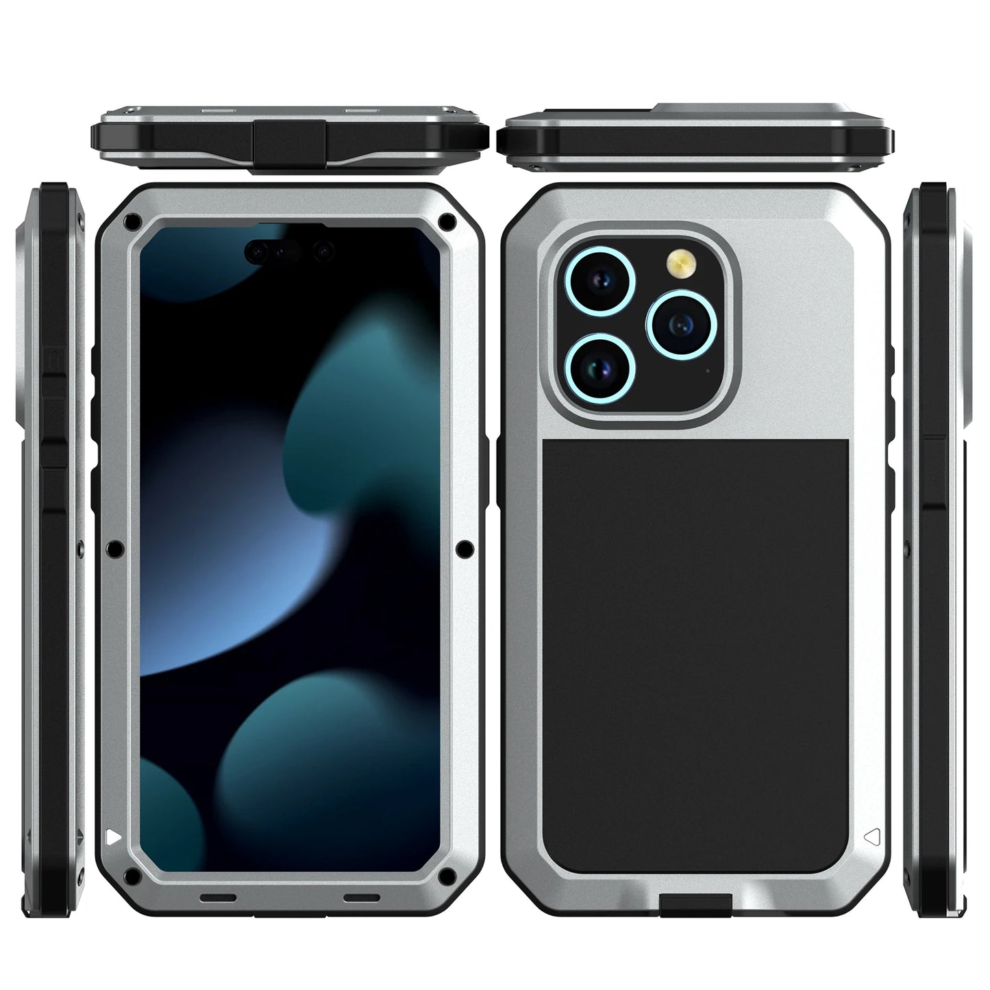 Heavy Duty Metal 360° Shockproof Case for iPhone 16 15 14 13 12 11 X