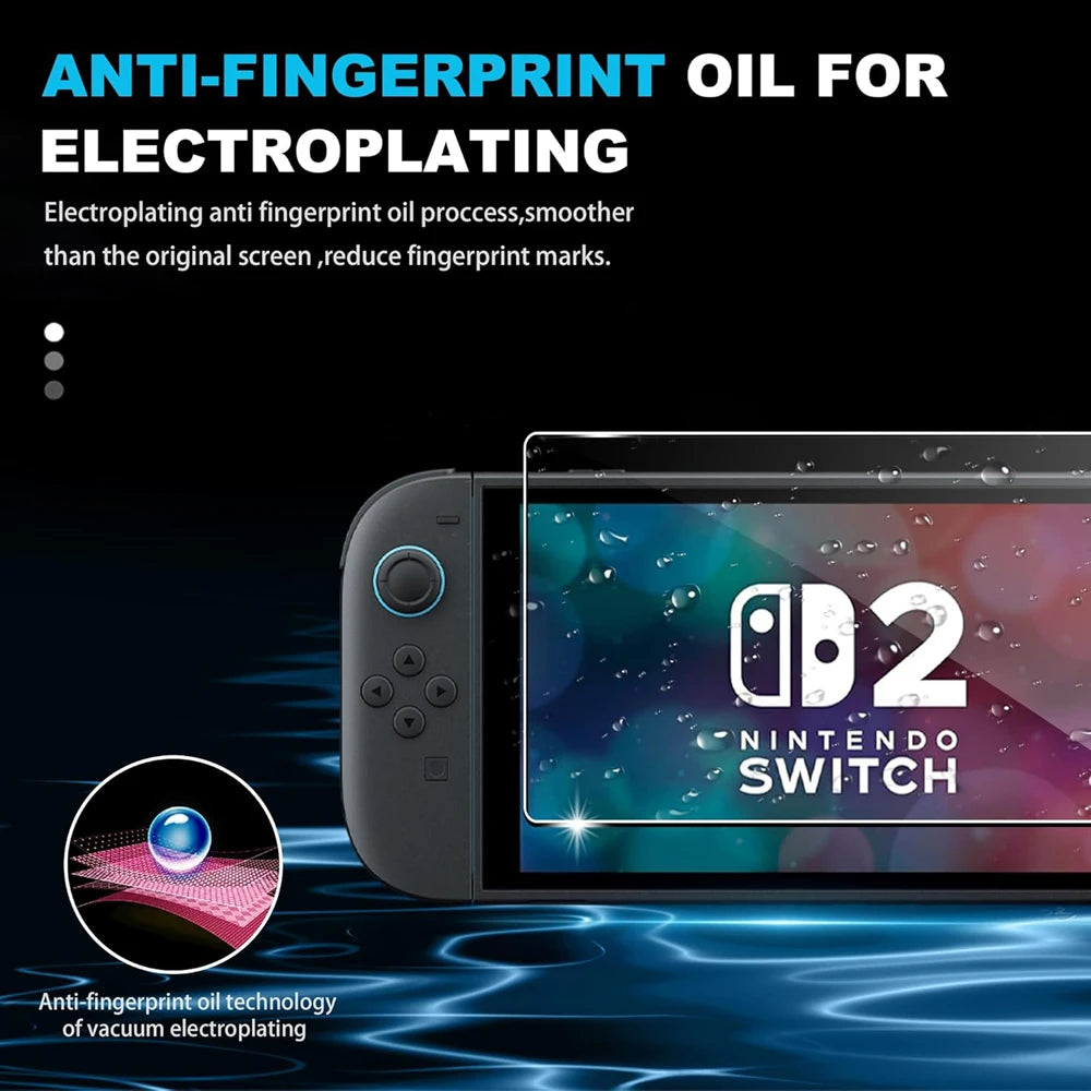 Tempered Glass Screen Protector for Nintendo Switch 2 + Joystick Cap Accessories