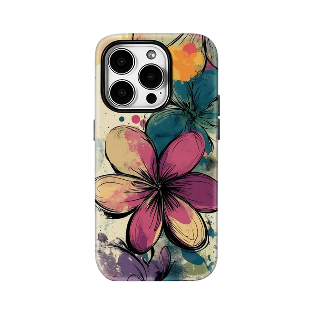 Vibrant Blooms Case for iPhone 17 16 15 14 13 12 11 Pro Max Plus Double-Layer