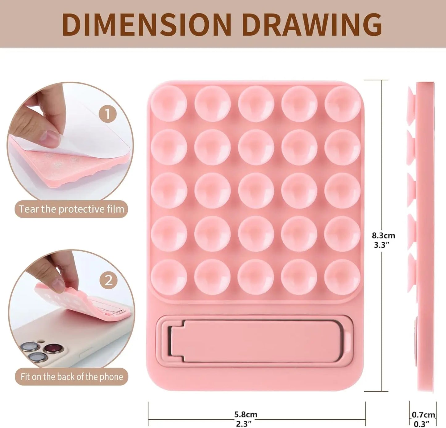 Foldable Silicone Suction Phone Holder for Mirror & Shower