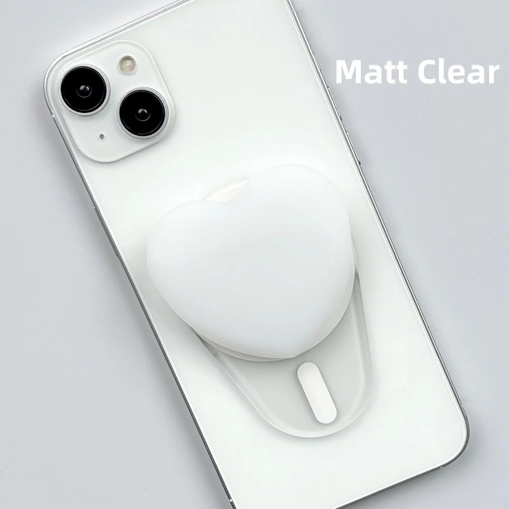 MagSafe Silicone Heart Oval GripTok Phone Finger Grip Holder for Magnetic Support