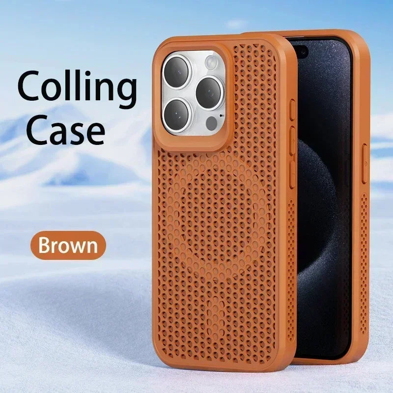 Cooling Magnetic Case for iPhone 16/15 Pro Max Plus – MagSafe Compatible