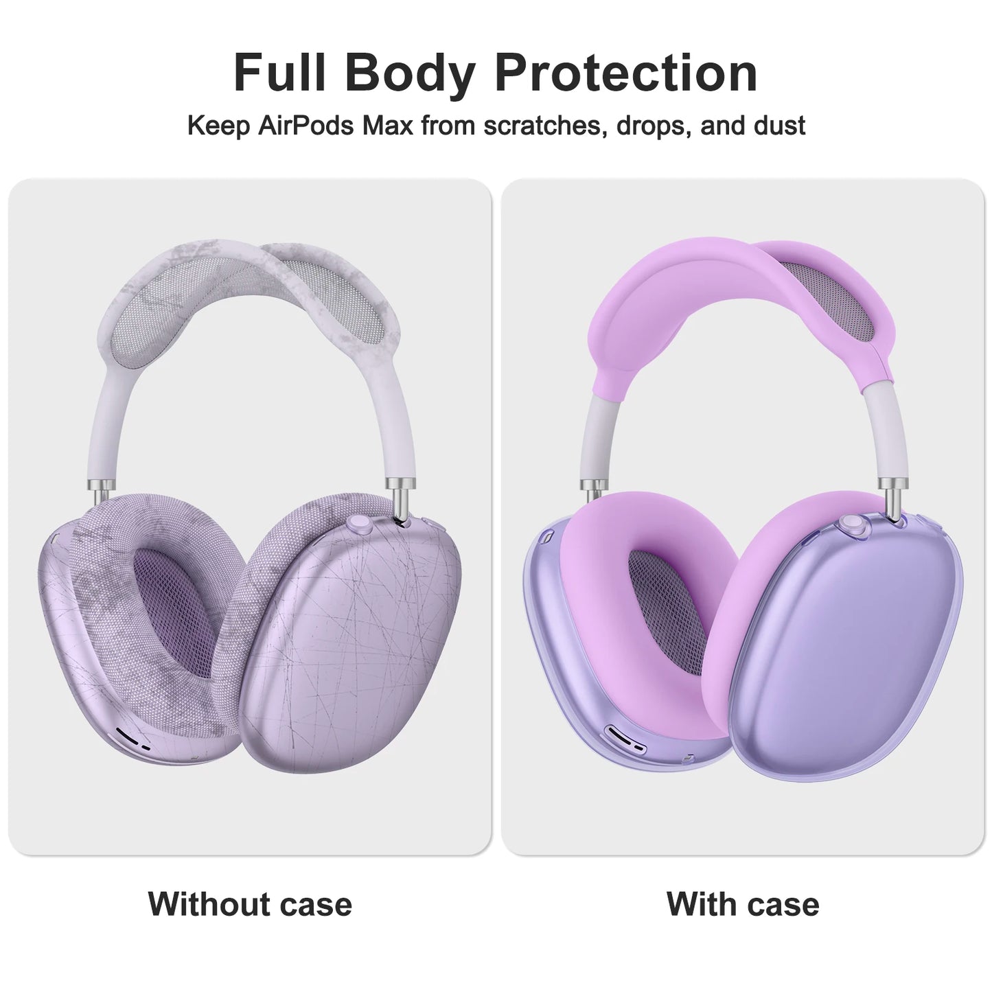 4-in-1 Clear TPU Case for AirPods Max – Ear Pad, Cup & Headband Protector