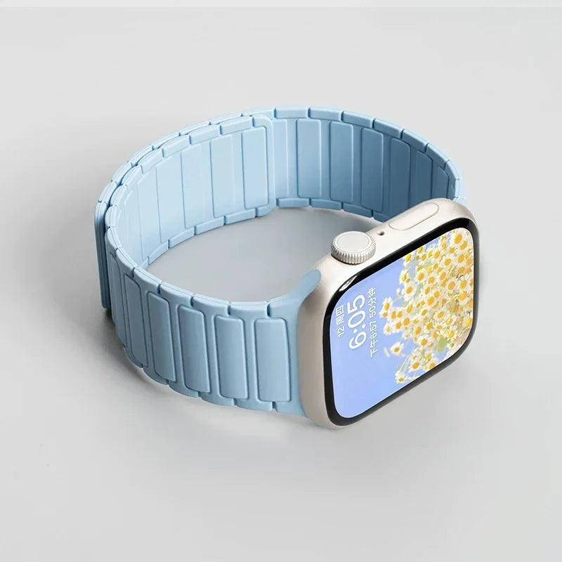 Magnetic Silicone Band for Apple Watch Ultra 2 Series 10–3 (49mm–40mm)