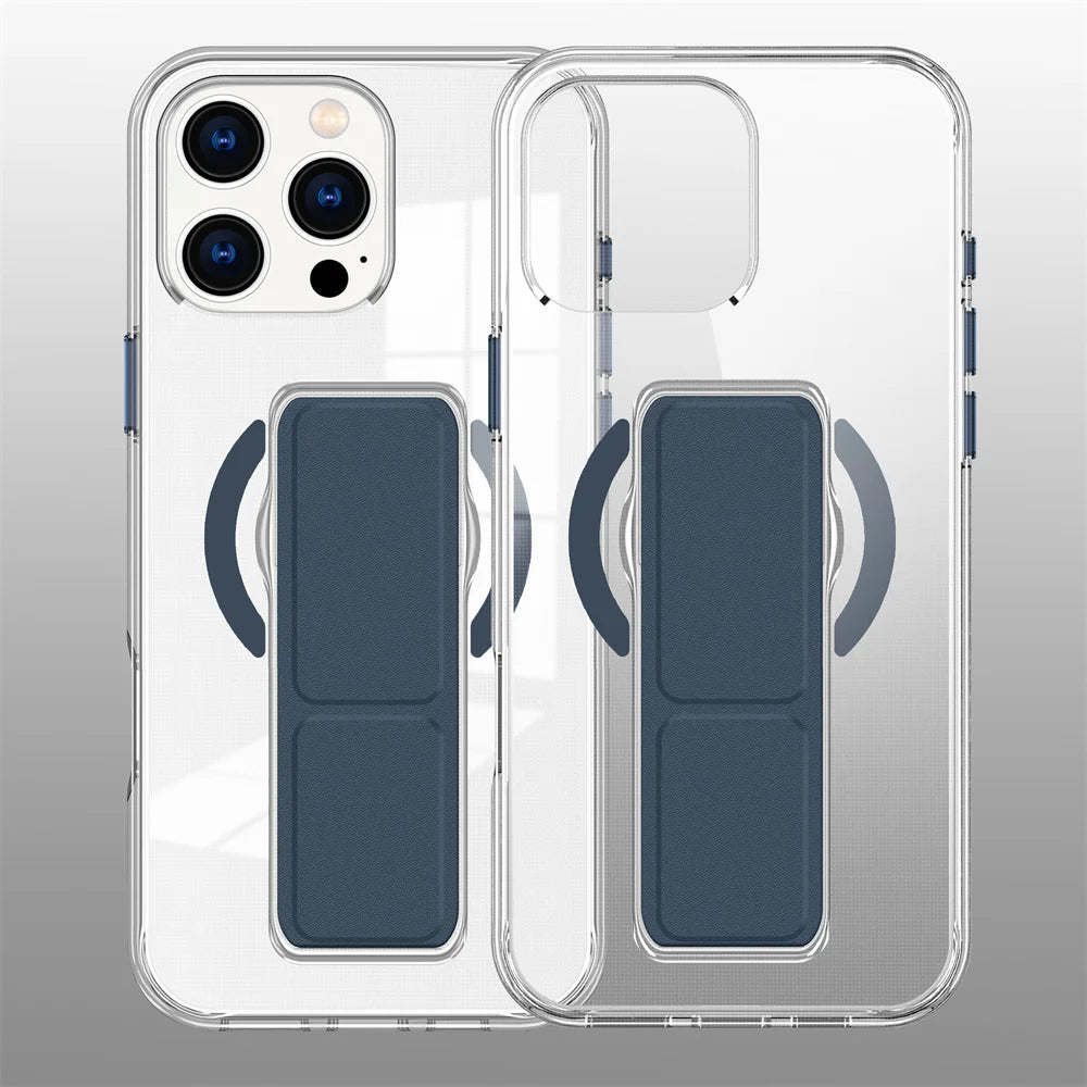 Luxury Folding Wristband Stand Magnetic Case for iPhone 12-16 Pro Max