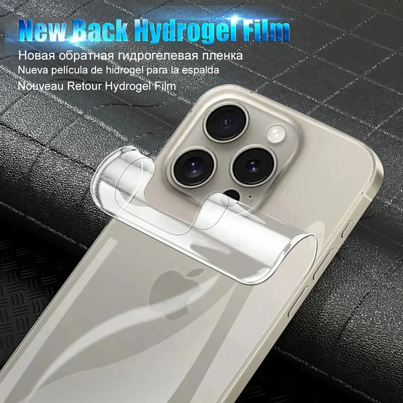 2-in-1 Hydrogel + Tempered Glass for iPhone 11–16 Pro Max Lens & Screen