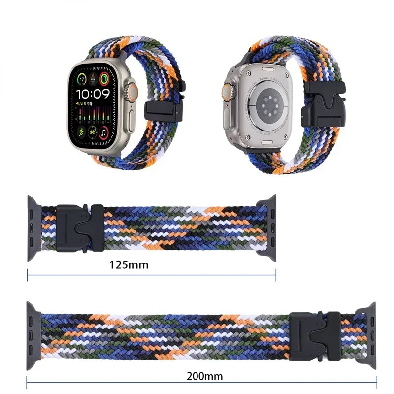 Braided Magnetic Band for Apple Watch 44mm–49mm Ultra 2/Series 10–6/SE