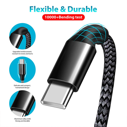 Type-C to Type-C PD 60W Charging Cable – 3m/5m/8m/10m for iPhone 15 & Android