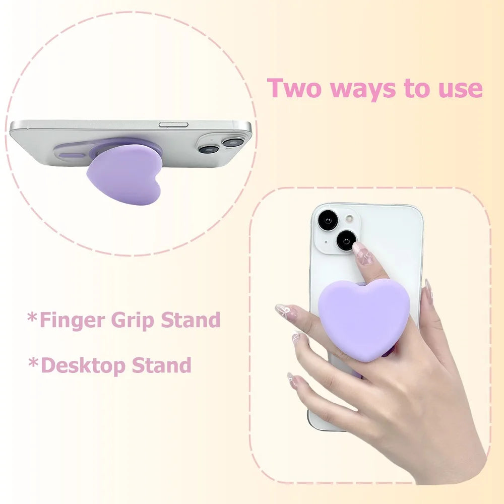 MagSafe Silicone Heart Oval GripTok Phone Finger Grip Holder for Magnetic Support