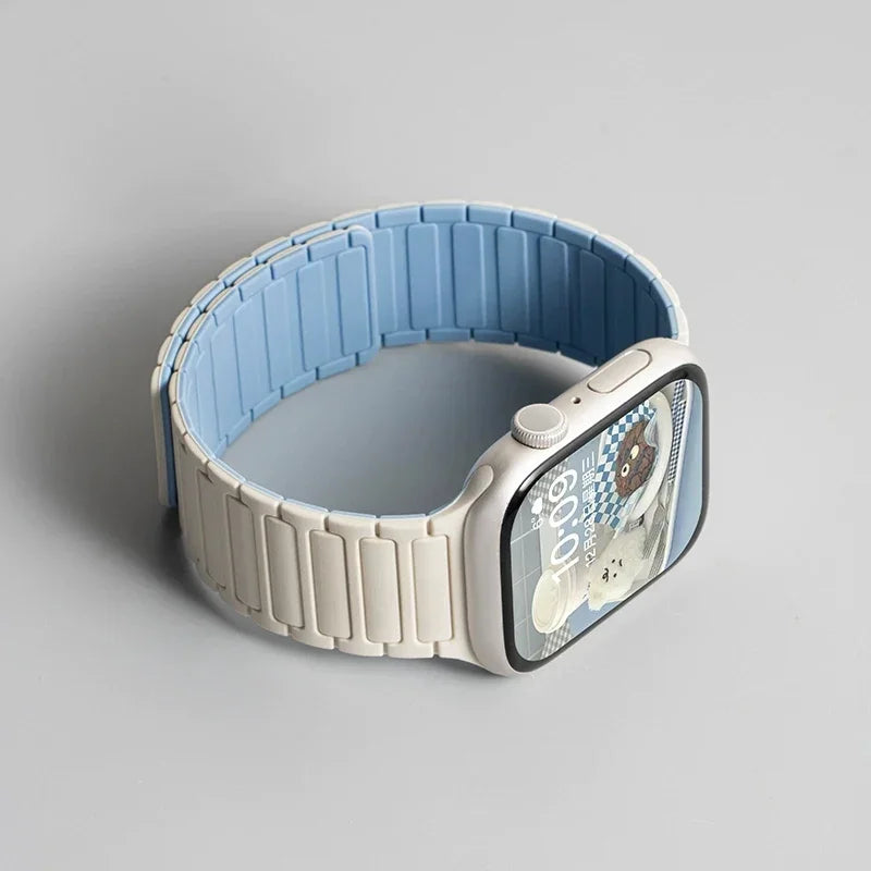 Magnetic Silicone Band for Apple Watch Ultra 2 Series 10–3 (49mm–40mm)