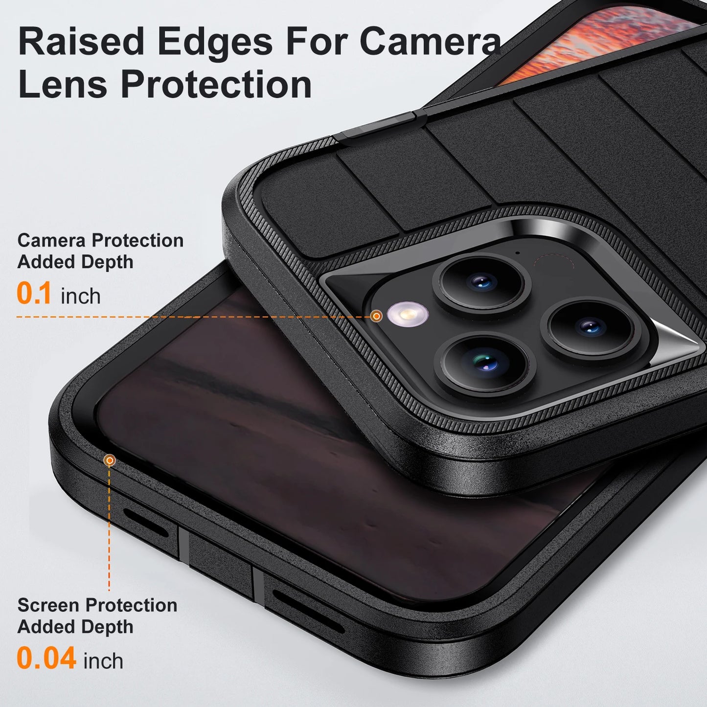 Heavy Duty 3-Layer Kickstand Case for iPhone 14/14 Plus/14 Pro/14 Pro Max – Black