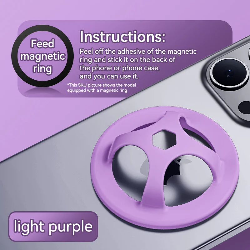 Magnetic Silicone Ring Holder for iPhone 13–15 Pro Max – Stand & Grip