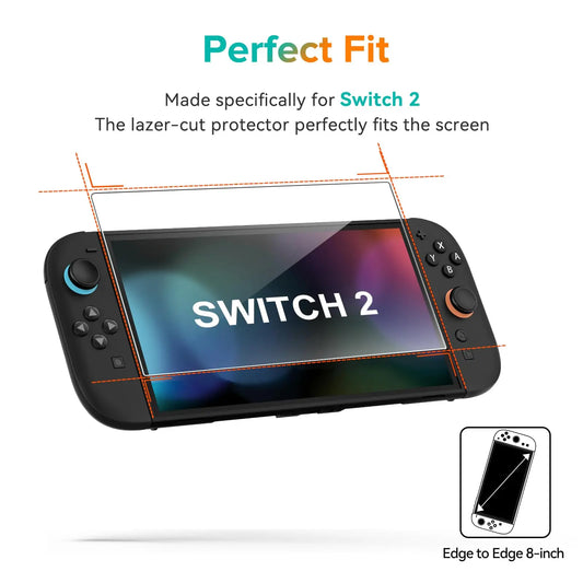 Tempered Glass Screen Protector for Nintendo Switch 2 (2025) – HD Clear & Anti-Scratch