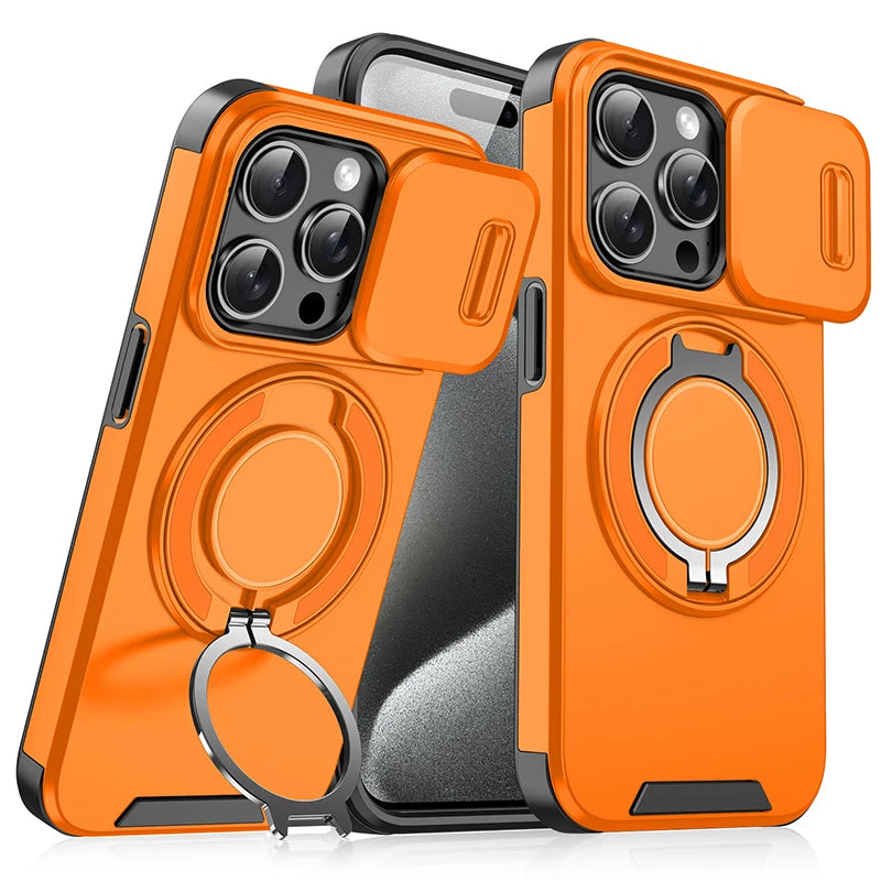 360° Rotating Ring Holder Car Mount Case for iPhone 16 15 14 Pro Max