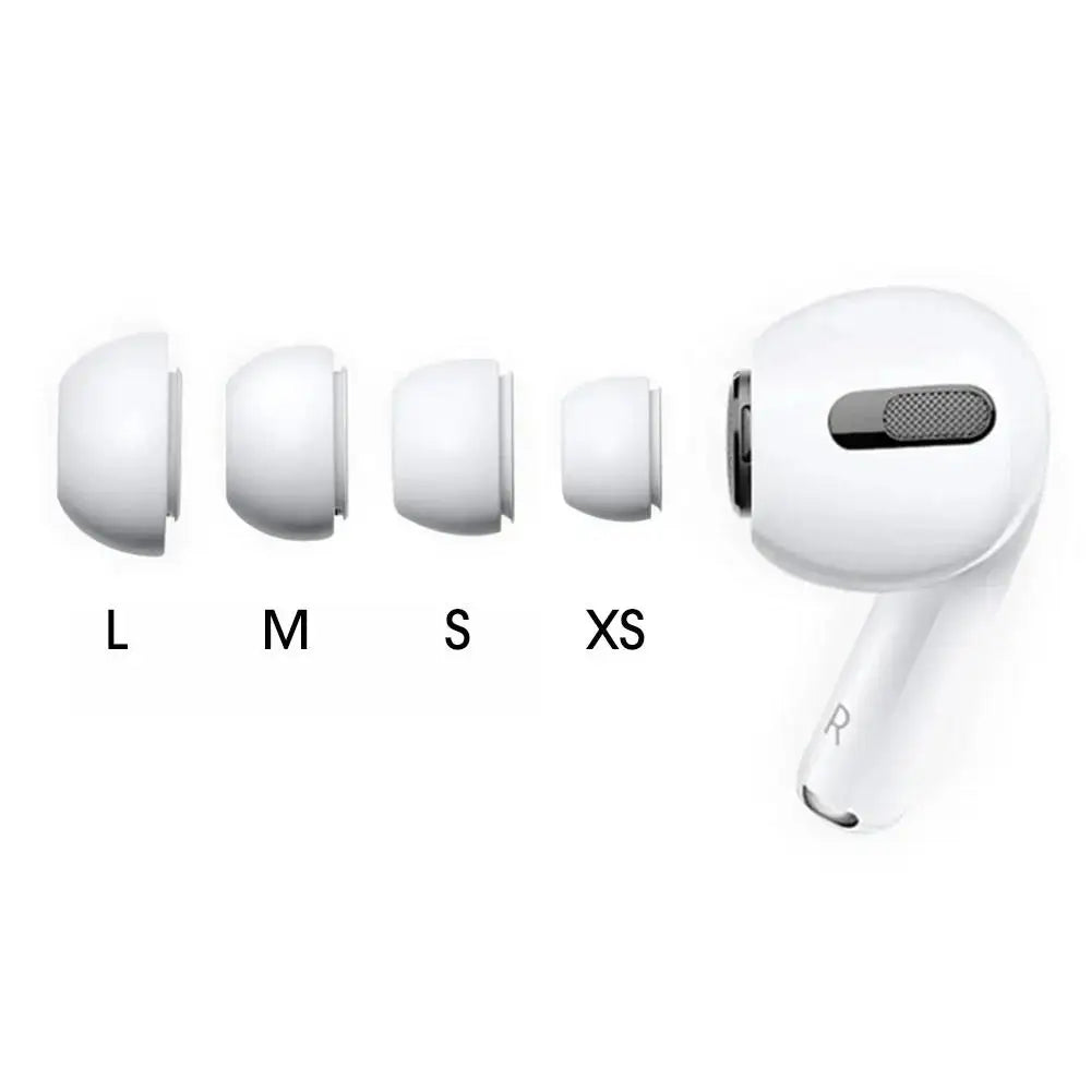 4 Pairs Silicone Ear Tips for AirPods Pro 1/2 – XS/S/M/L Noise Reduction