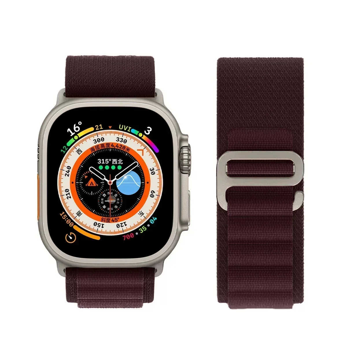 Alpine Nylon Strap for Apple Watch Bands 38-49mm - Ultra 2 Series 9 SE