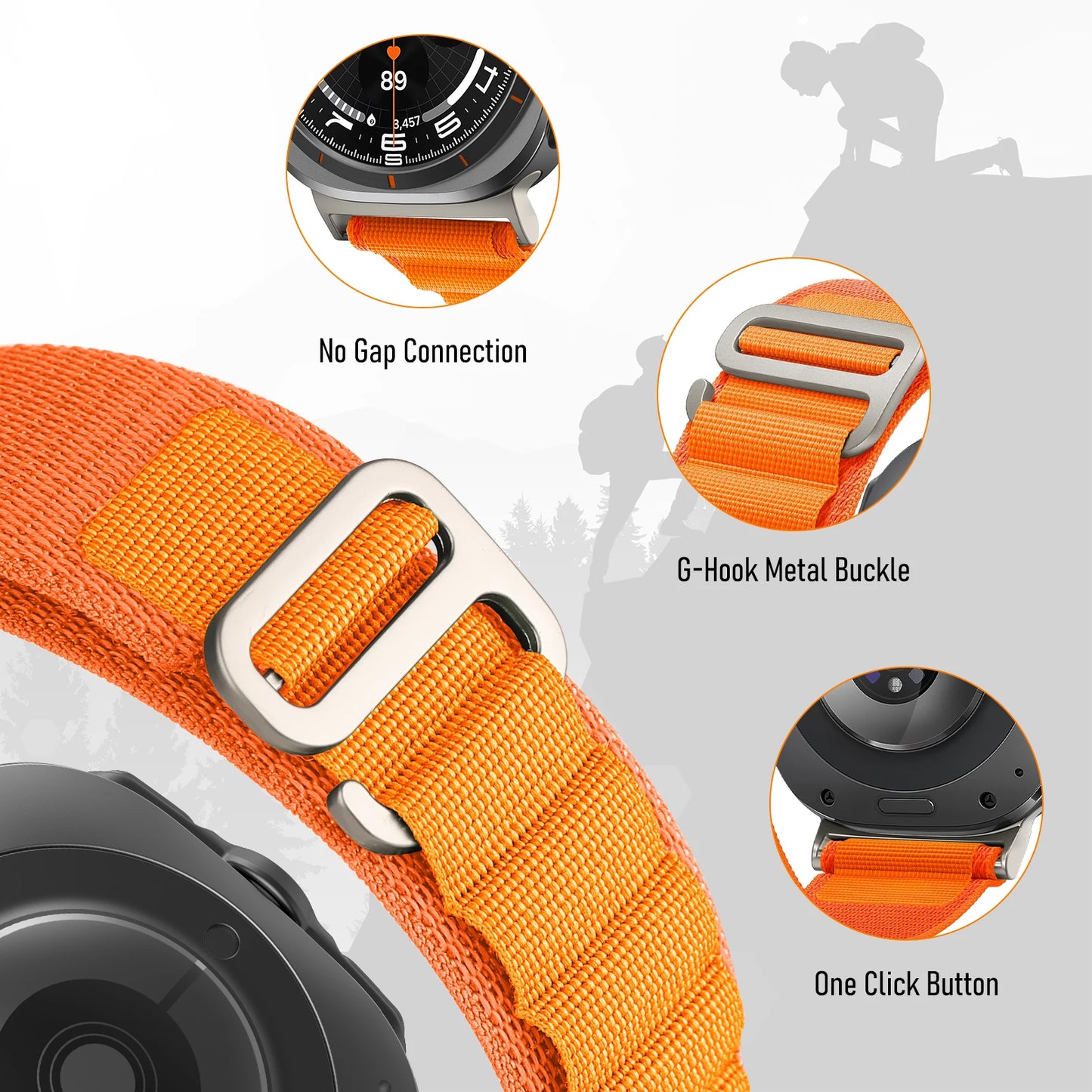 Alpine Loop Nylon Strap for Samsung Galaxy Watch Ultra 47mm Sport Bracelet Band