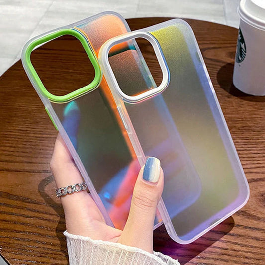 Matte Gradient Laser Shockproof Case for iPhone 11 12 13 Pro Max Plus