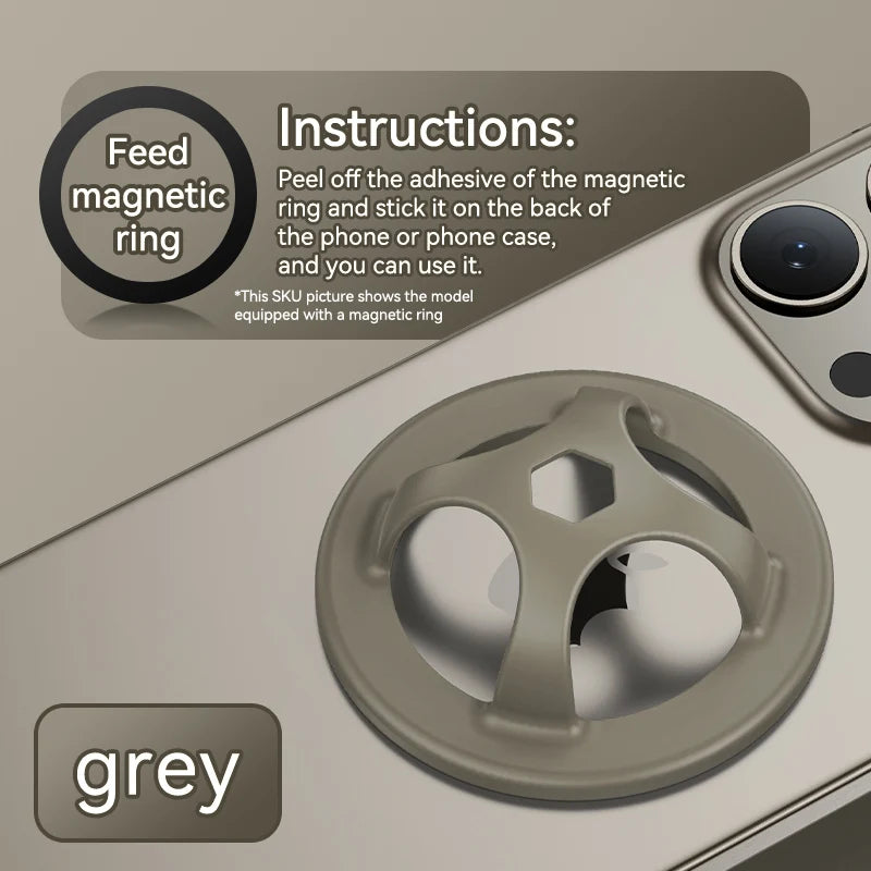 Magnetic Silicone Ring Holder for iPhone 13–15 Pro Max – Stand & Grip