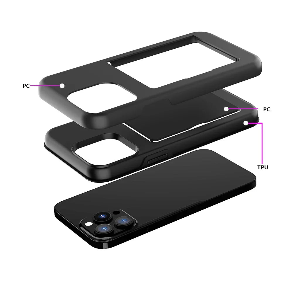 Wallet Case with Card Slot for iPhone 16 15 14 13 12 11 Pro Max & More