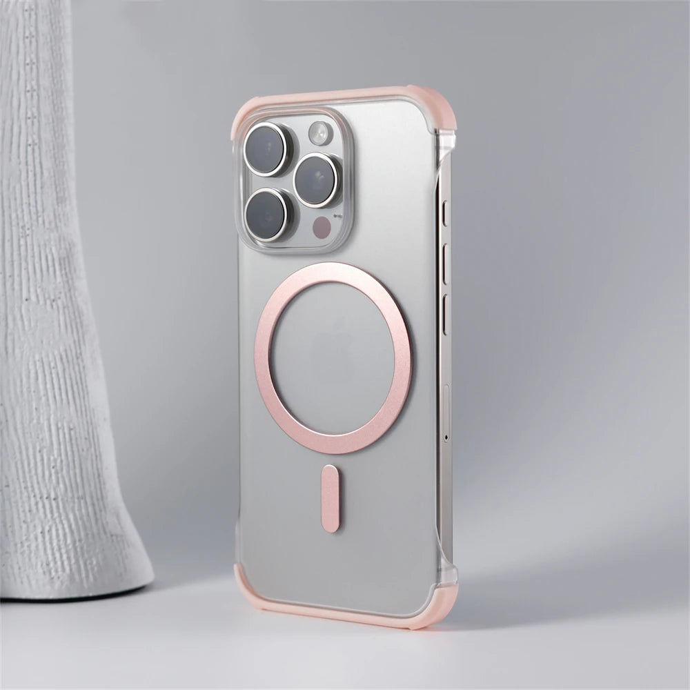 Ultra-Thin Frameless MagSafe Matte Case for iPhone 12β16 Pro Max