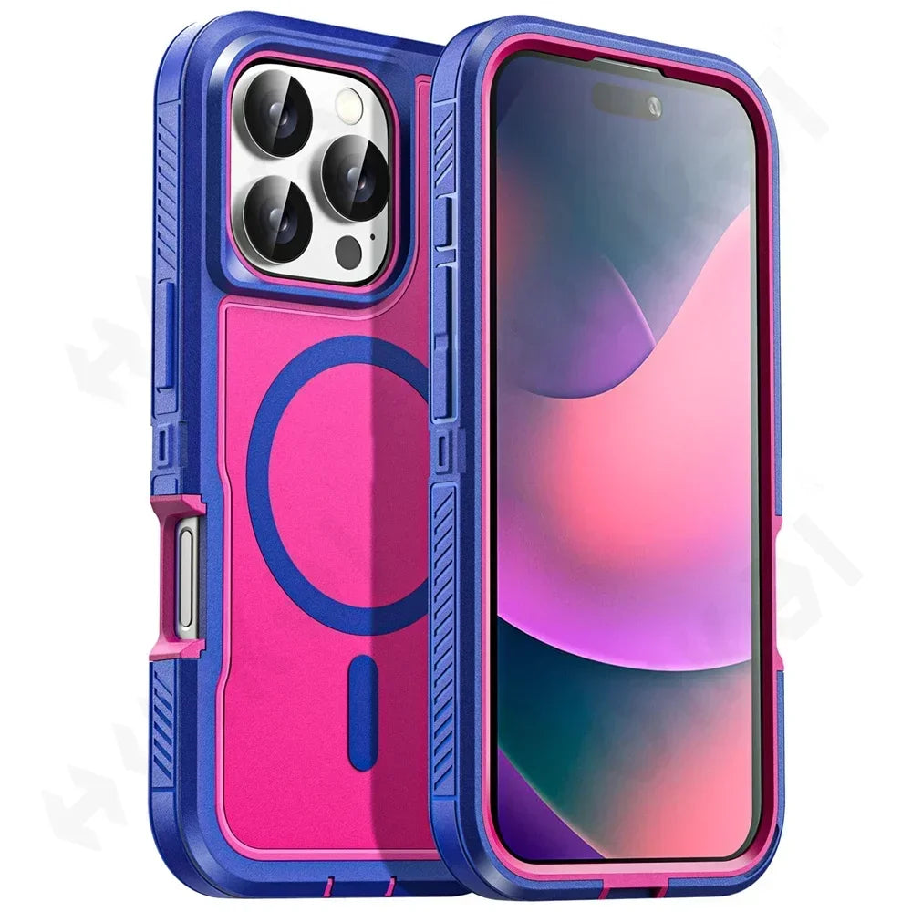 Heavy Duty Shockproof Kickstand Case for iPhone 16 15 Pro Max Plus