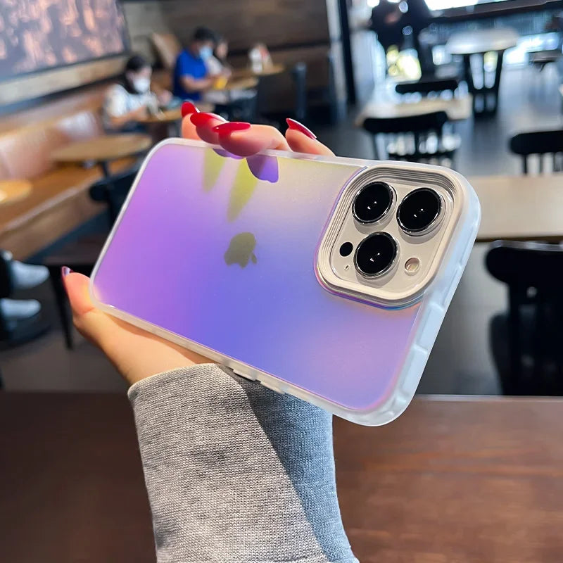 Matte Gradient Laser Shockproof Case for iPhone 11 12 13 Pro Max Plus