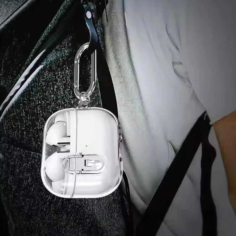 Transparent TPU Protective Case with Lock for AirPods 4 (2024)