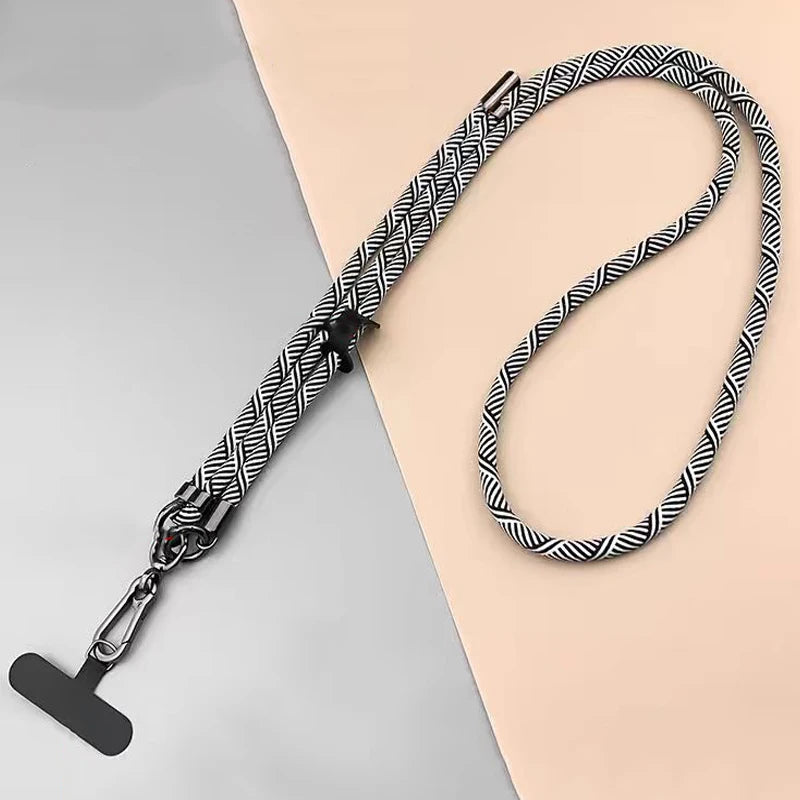 150cm Adjustable Crossbody Phone Lanyard Strap with Patch & Neck Rope