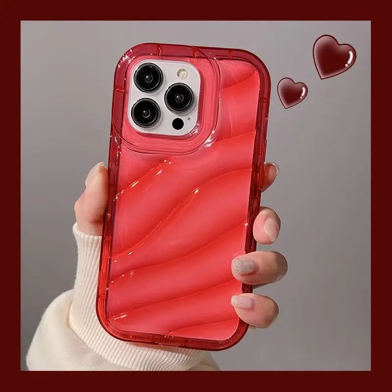 Wavy Soft Candy Case for iPhone 16–11 Pro Max – Shockproof Silicone