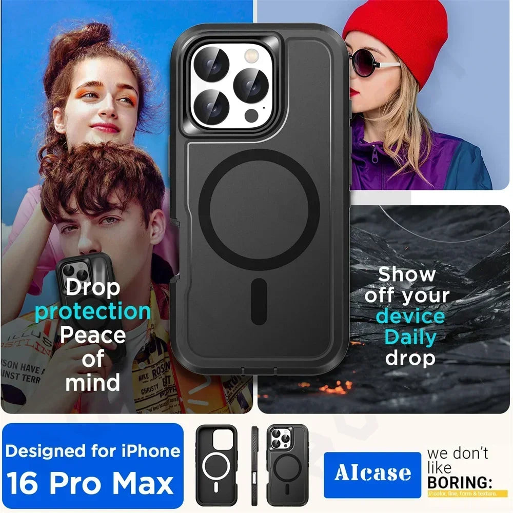 Heavy Duty Kickstand Case for iPhone 13 12 11 Pro Max Plus – Shockproof