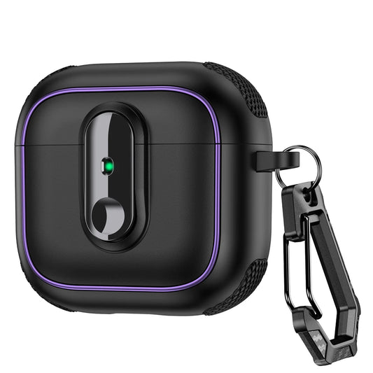 Armor Locking Earphone Case for AirPods 2/3/Pro/4 with Purple Stripes