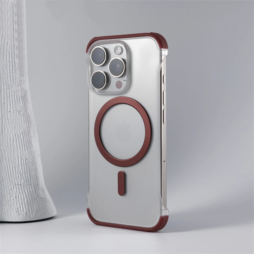 Ultra-Thin Frameless MagSafe Matte Case for iPhone 12β16 Pro Max