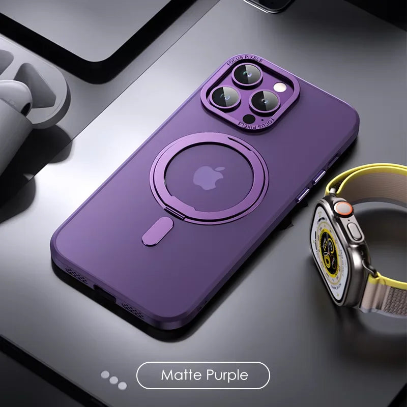 Luxury Magnetic Stand Case with Ring Holder for iPhone 11β13 Pro Max