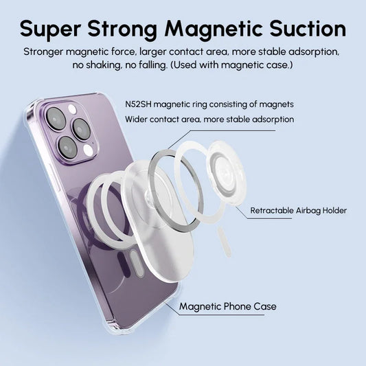 Ellipse Magnetic Grip Stand for MagSafe iPhone 15–13, Xiaomi & Samsung