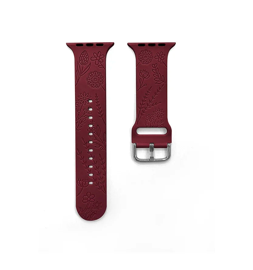 Engraved Silicone Solo Loop Band for Apple Watch Ultra, Series 9–1